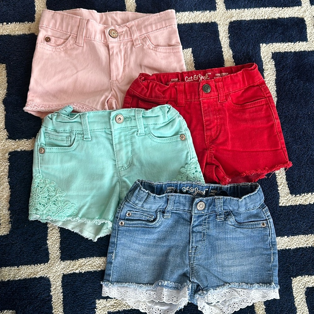 Girls toddler summer jeans denim shorts bundle size 2T/3T